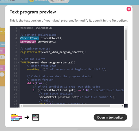 Block to Text Programming using Strawbees Code
