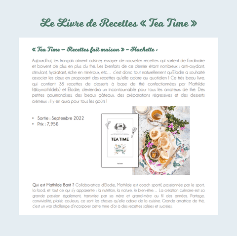 Livre Recettes Tea Time Tea Heritage