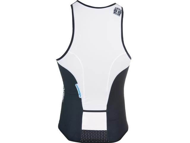 Bioracer Tri Top Zipper unisexpak voor triatlon met rits, zwart met wit / S