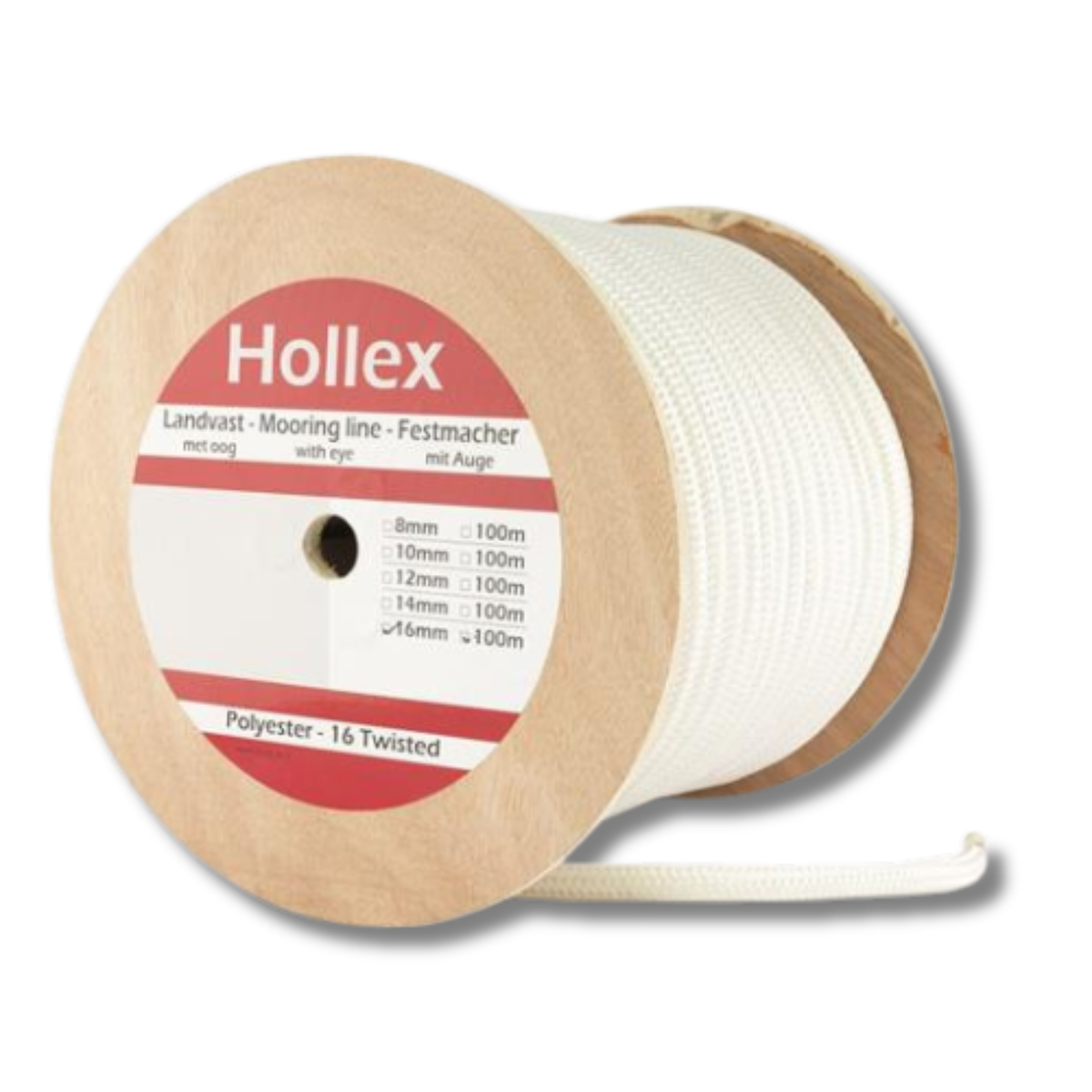 Hollex 100 meter witte 16-strengs Landvast Ø10mm