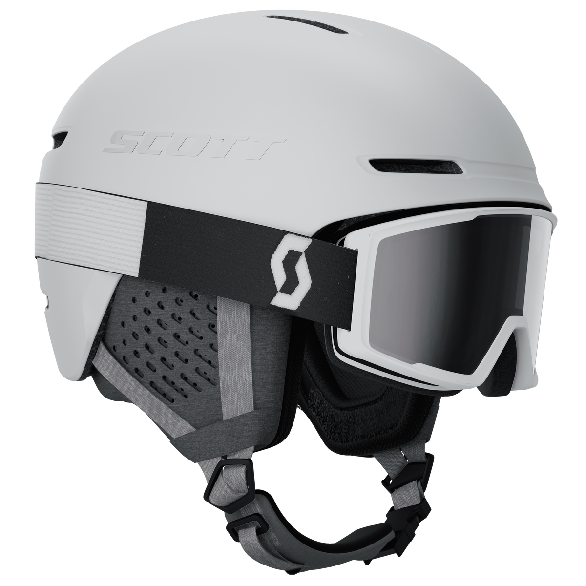 Scott Track + Factor Pro skihelm + skibril set wit, M (55-59 cm)