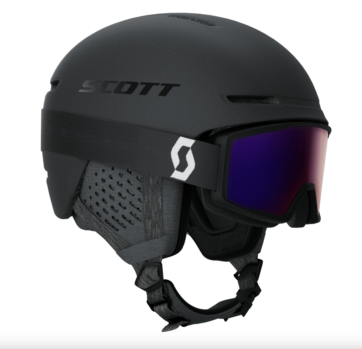 Scott Track + Factor Pro skihelm + skibril set zwart, 51-55 cm