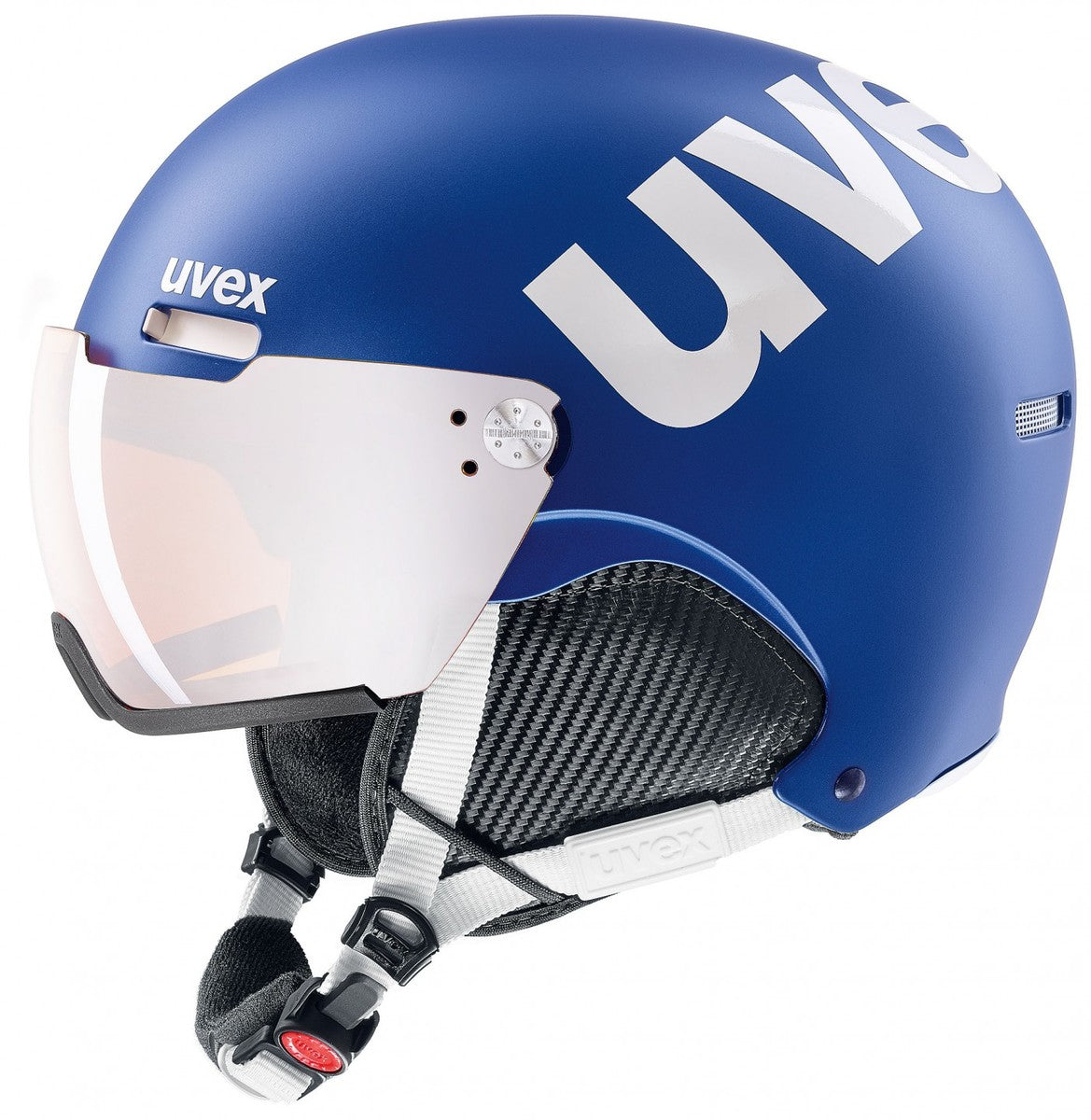 Uvex HLMT 500 Visor skihelm met vizier - blauw/wit - maat 59-62 cm