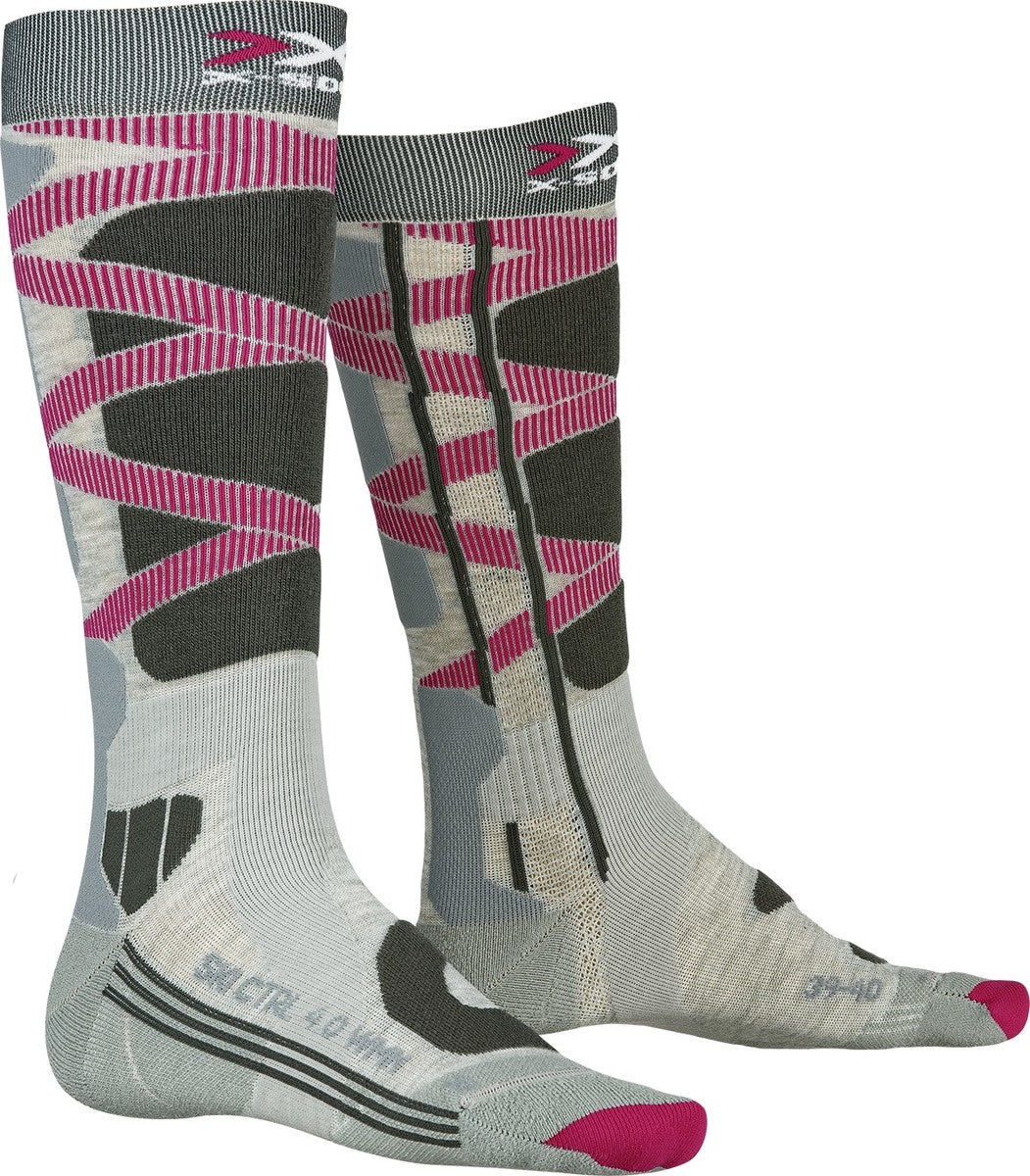 X-socks Skisokken Control Polyamide Grijs/roze/bruin Mt 41-42