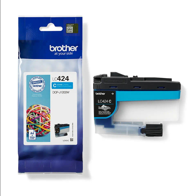 LC424C Inktcartridge - BROTHER - 750 pagina's hoog rendement cyaan - voor DCP-J1200W