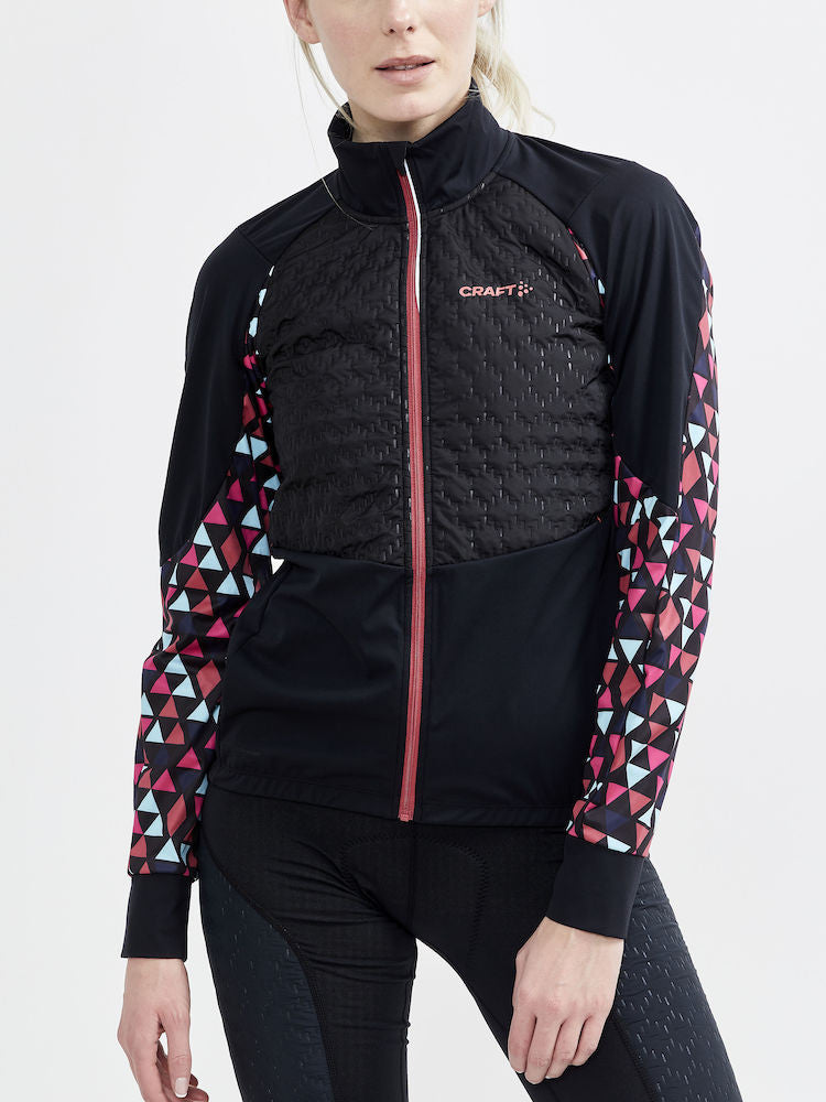 Craft Fietsjack Winter Dames Zwart Multikleur - ADV BIKE SUBZ JACKET W BLACK MULTI-S