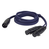 DAP Audio XLR Overgangskabel 1,5m - XLR Male naar 2x XLR Female 1,5m