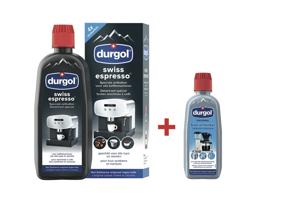 Durgol Swiss Espresso Entkalker 500ml + Durgol Universele Snelontkalker 125ml