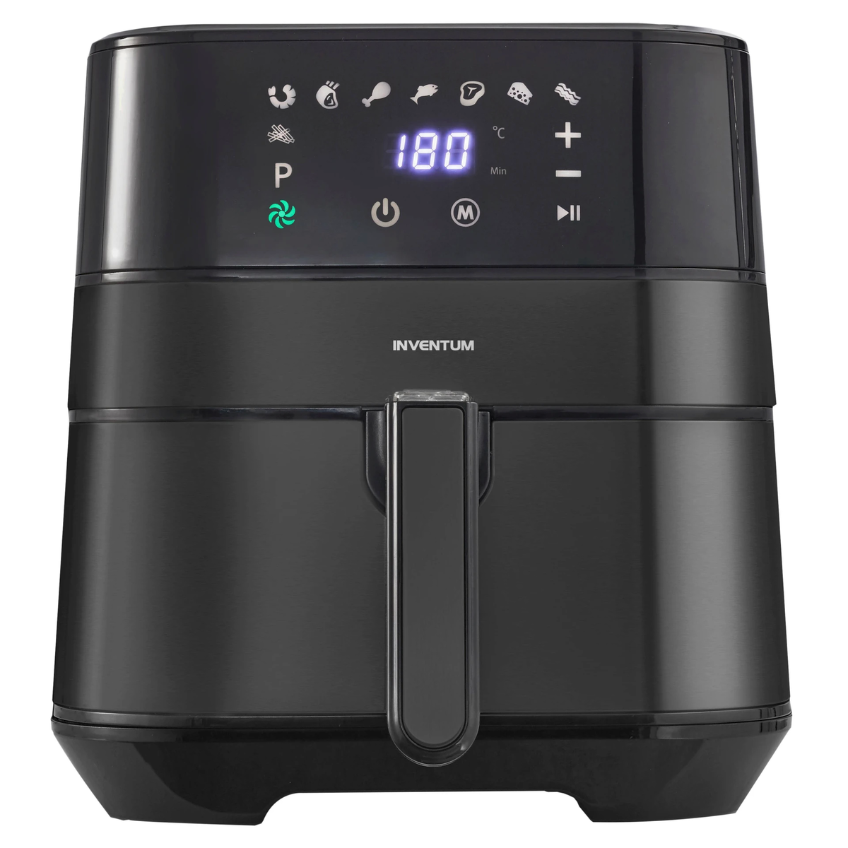 Inventum GF500HLDB - Airfryer - Heteluchtfriteuse - Inhoud 5 liter - Zwart/RVS