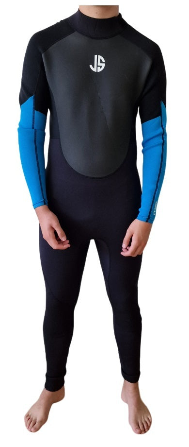 JS Watersports Maui Flex 3/2 fullsuit wetsuit zwart/blauw heren, M-L