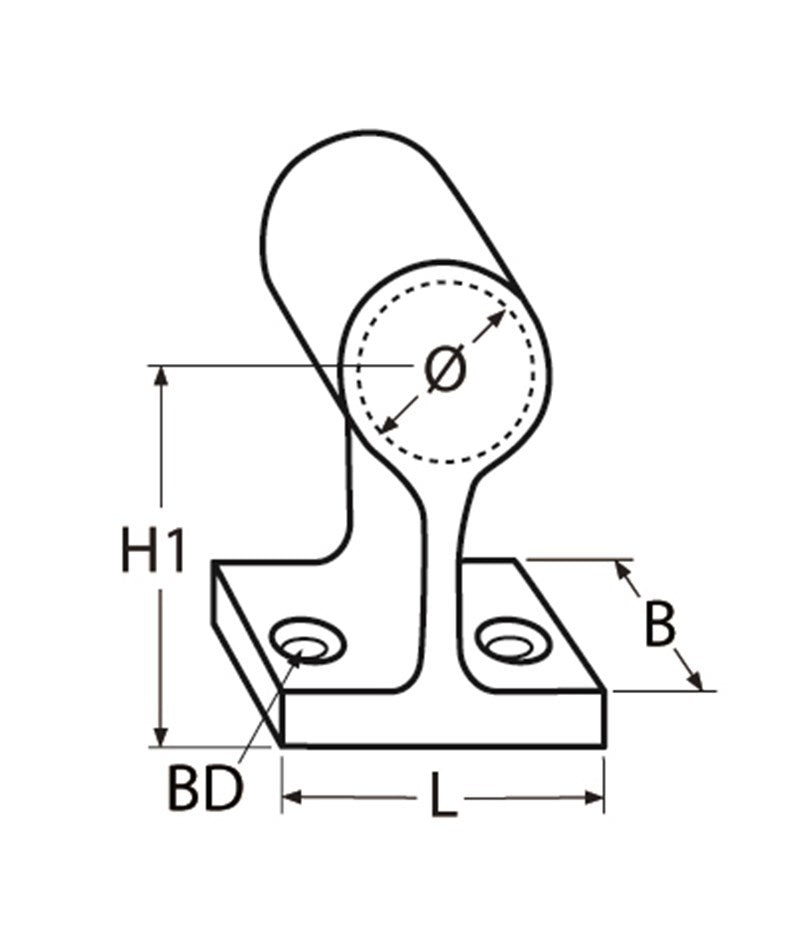 Marinetech 8208422 Handrailing Eindstuk 60° 22mm