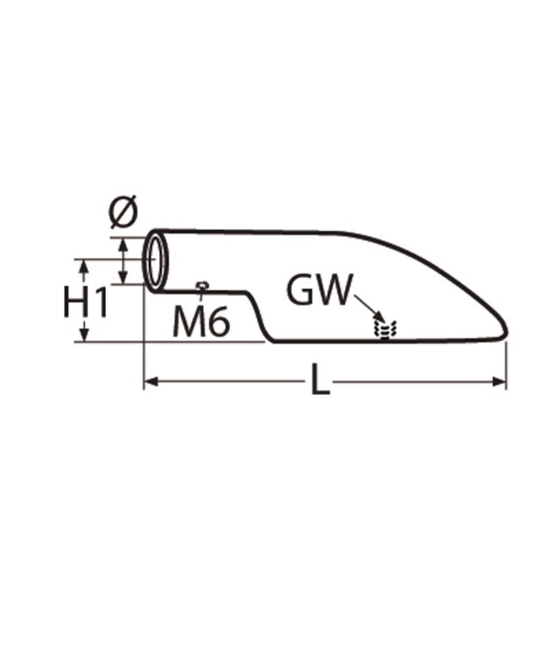 Railing eindstuk 90 graden, 22mm