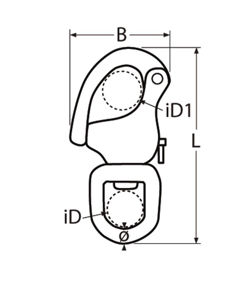 Marinetech 82524087 Snapsluiting met Warteloog 87mm BL: 2.800kg