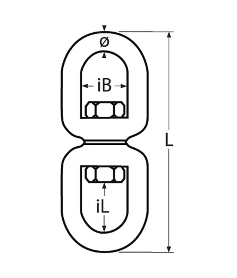 Marinetech 8254408 Dubbele Oogwartel 8mm x 90mm BL: 2.500kg