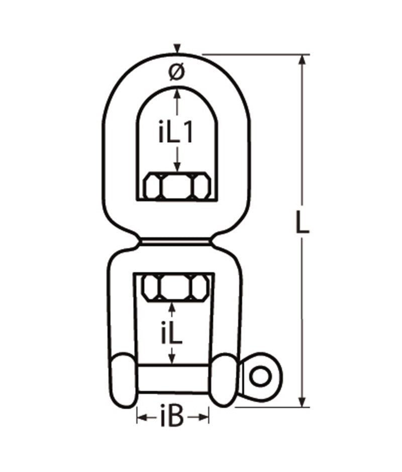 Warteloog met gaffeloog 10 mm RVS-316