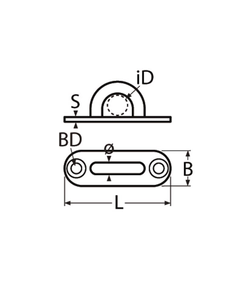 Marinetech 82662045 Mastoog met Ovale Grondplaat 45mm