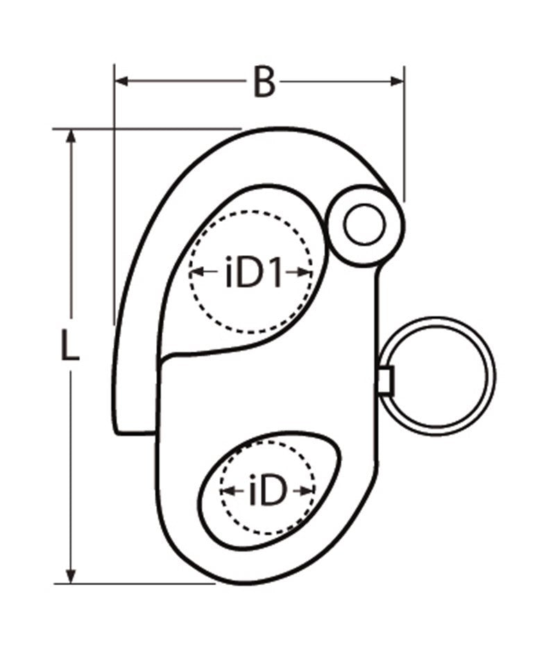 Marinetech 8288496 Snapsluiting met vast Oog 96mm BL: 3.800kg