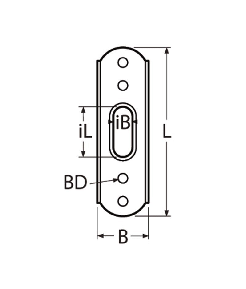 Marinetech 8302404 Ankerplaat T-Terminal 4x88 mm