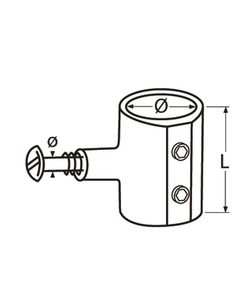 Marinetech 8658425 buiskap middenconnector met T-schroef 25mm