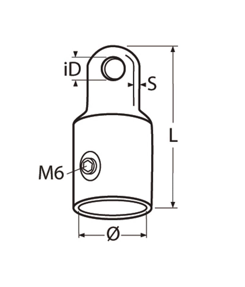 Marinetech 8662422 Buiskap Eindconnector Versterkt 22mm