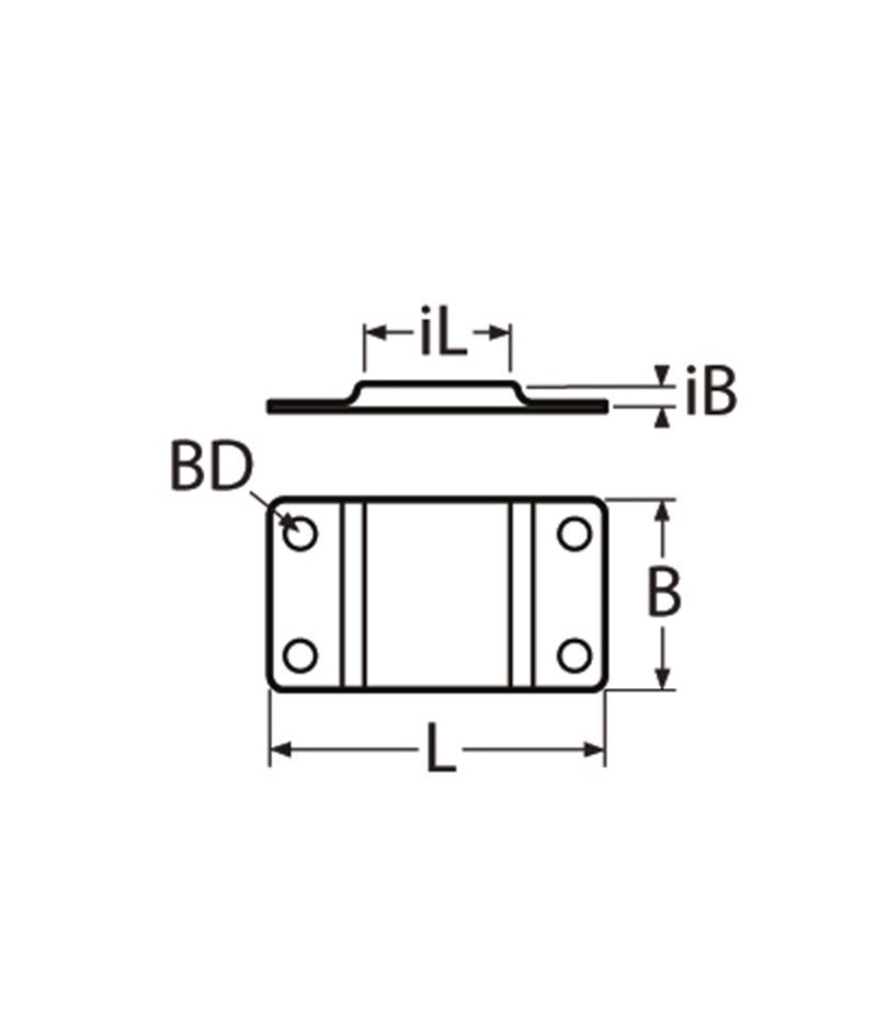 Marinetech 8697245 25 Beugelhouder Wandmontage 45x25 mm