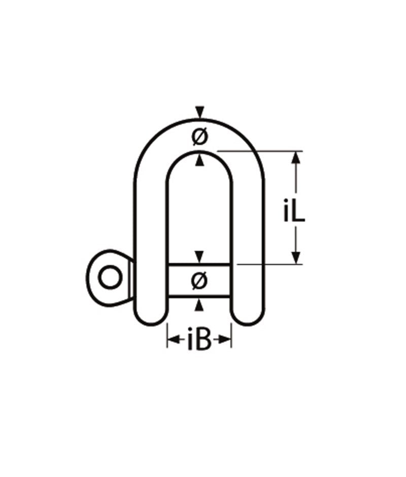 Marinetech D-Sluiting Kort 12mm BL:7.000kg