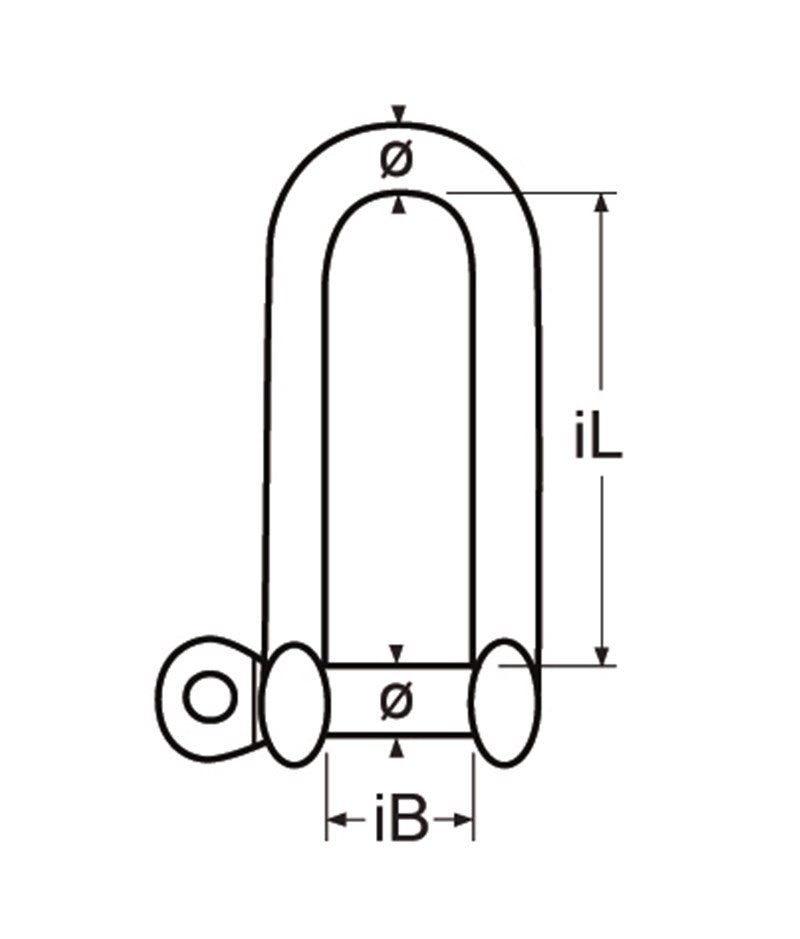 Marinetech D-Sluiting Lang 6mm BL:1.500kg