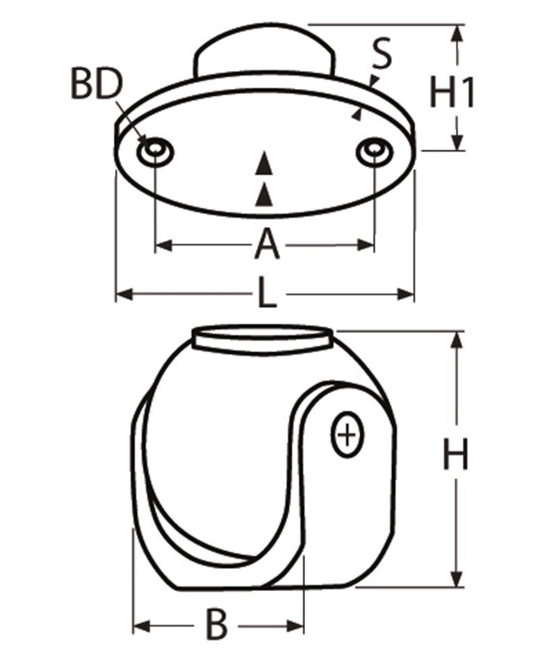 Magnetische deurvastzetter draaibaar inbouw RVS-316