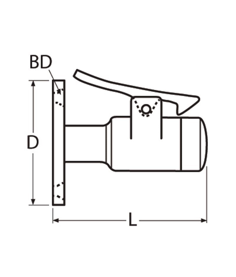 Marinetech Deurstopper 50mm RVS A4-AISI 316