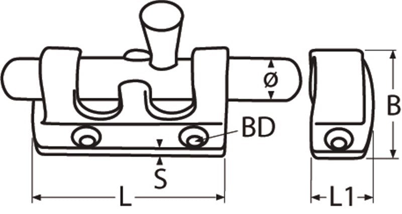 Schuifgrendel - RVS schuifslot - 76 x 38 mm