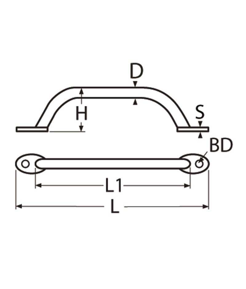 Marinetech Handgreep L=225 mm