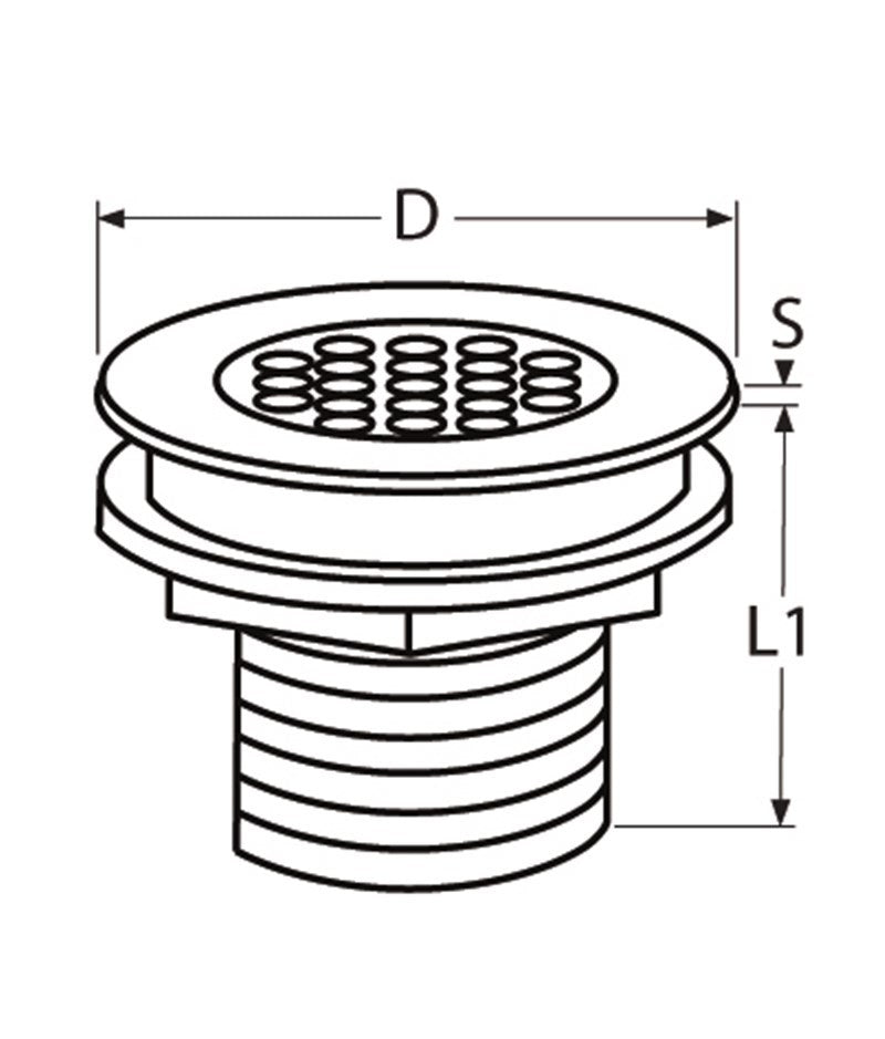 Dekafvoer met schroefdraad 1 1/2 inch