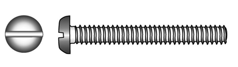 Marinetech Metaalschroef CK M5x50 + moer / Zaagsnede (4 stuks) DIN84