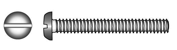 Marinetech Metaalschroef CK M8x60 met moer, Zaagsnede (2 stuks) DIN84