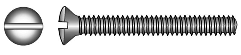 Marinetech Metaalschroef LK M5x16 Zaagsnede DIN964 (6 stuks), met moer