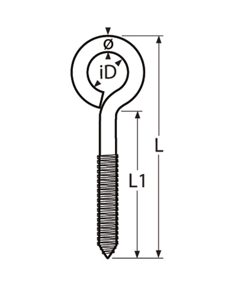 Marinetech Schroefoog 6x60 mm zware uitvoering