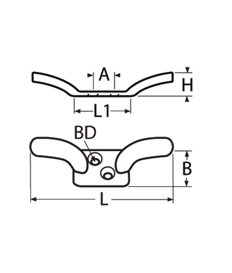 Marinetech Vlagkikker 59x18 mm Ovale Grondplaat