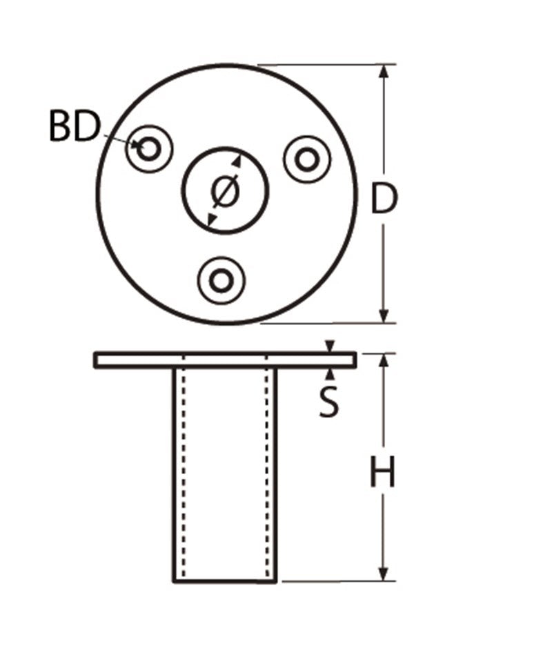 Marinetech Zeildoek buishouder 22 mm