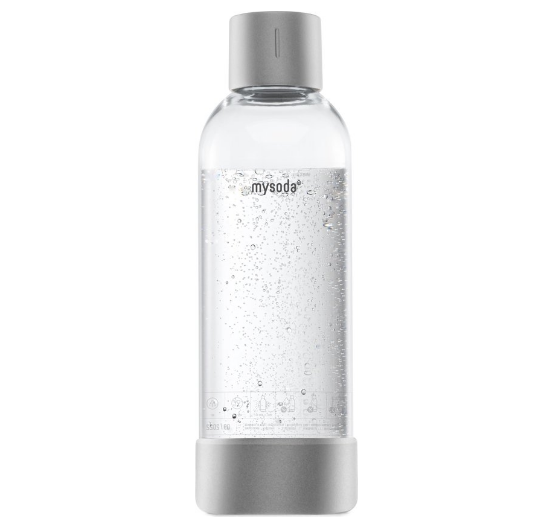 Mysoda - 1 liter herbruikbare fles - Silver / Aluminium