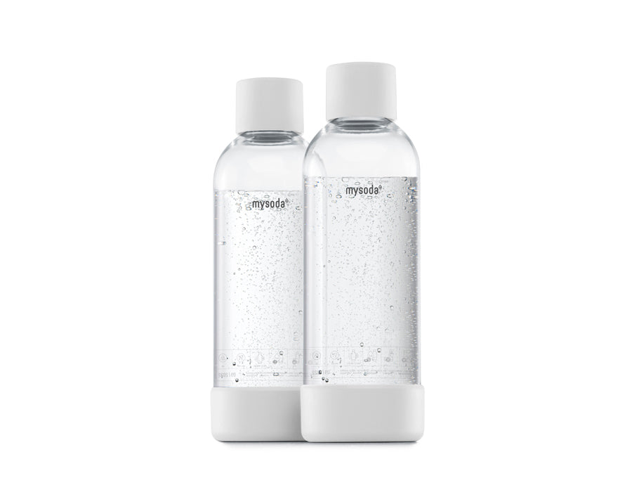 Mysoda - Set van 2 herbruikbare flessen van 1 liter - White