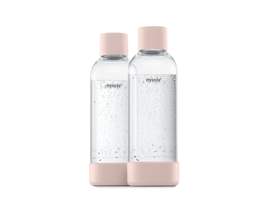 Mysoda - Set van 2 herbruikbare flessen van 1 liter - Light Pink