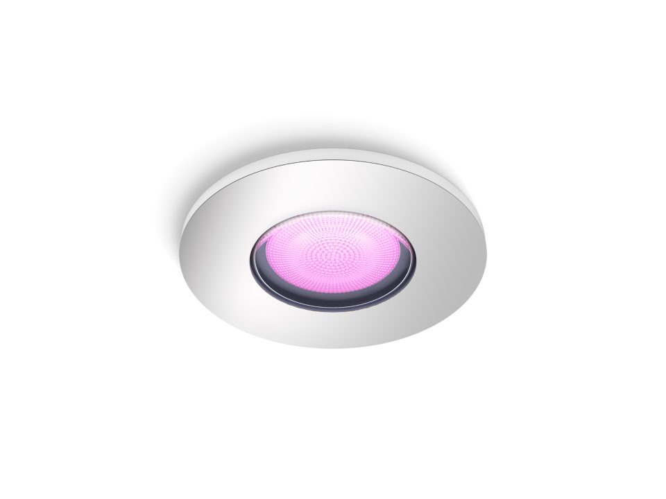 Philips Hue Xamento inbouwspot - White and Colour Ambiance - GU10 - Zilver - IP44 - 1 spot - Bluetooth