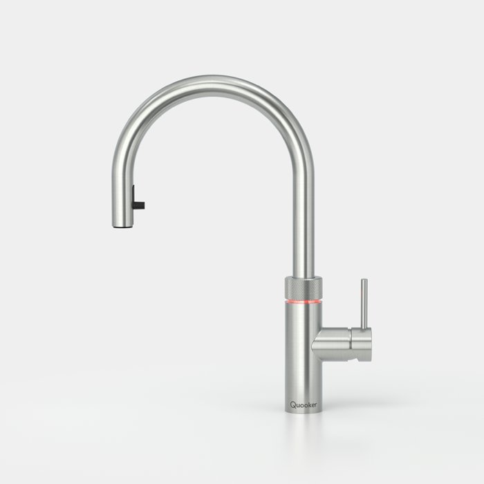 Quooker NL Flex keukenkraan koud, warm en kokend water inclusief uittrekbare uitloop met Combi+ reservoir RVS 22+XRVS