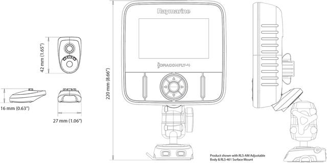 ScanStrut Rokk Raymarine Dragonfly 4/5 plaat