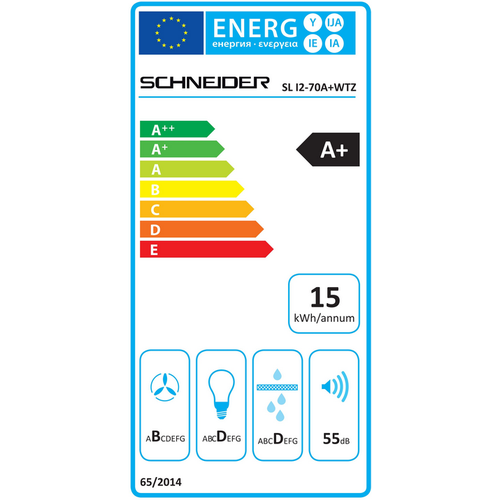 Schneider I2-70A+WTZ eiland afzuigkap