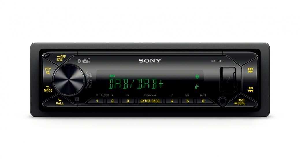 Sony DSX-B41KIT Autoradio enkel DIN DAB+ tuner, Incl. DAB-antenne, Bluetooth handsfree