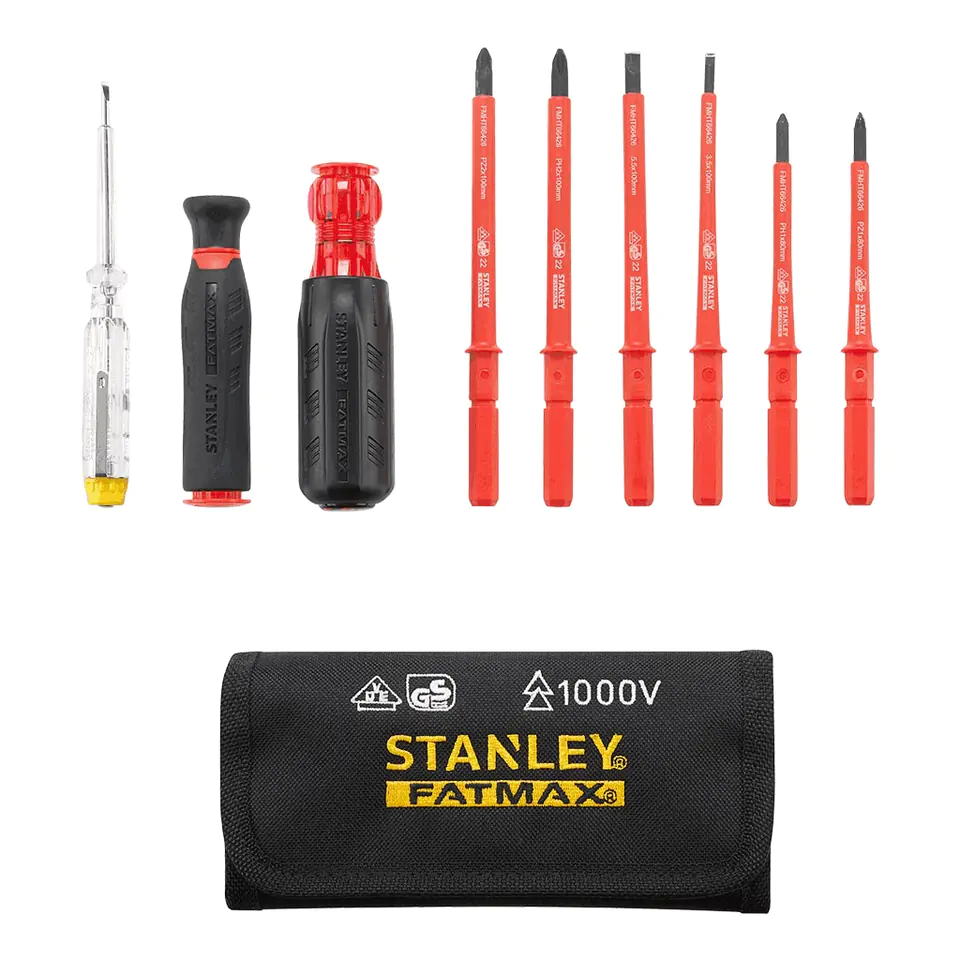 Stanley FatMax Multibit Schroevendraaierset - VDE STHT0-66426 - 9 stuks + etui