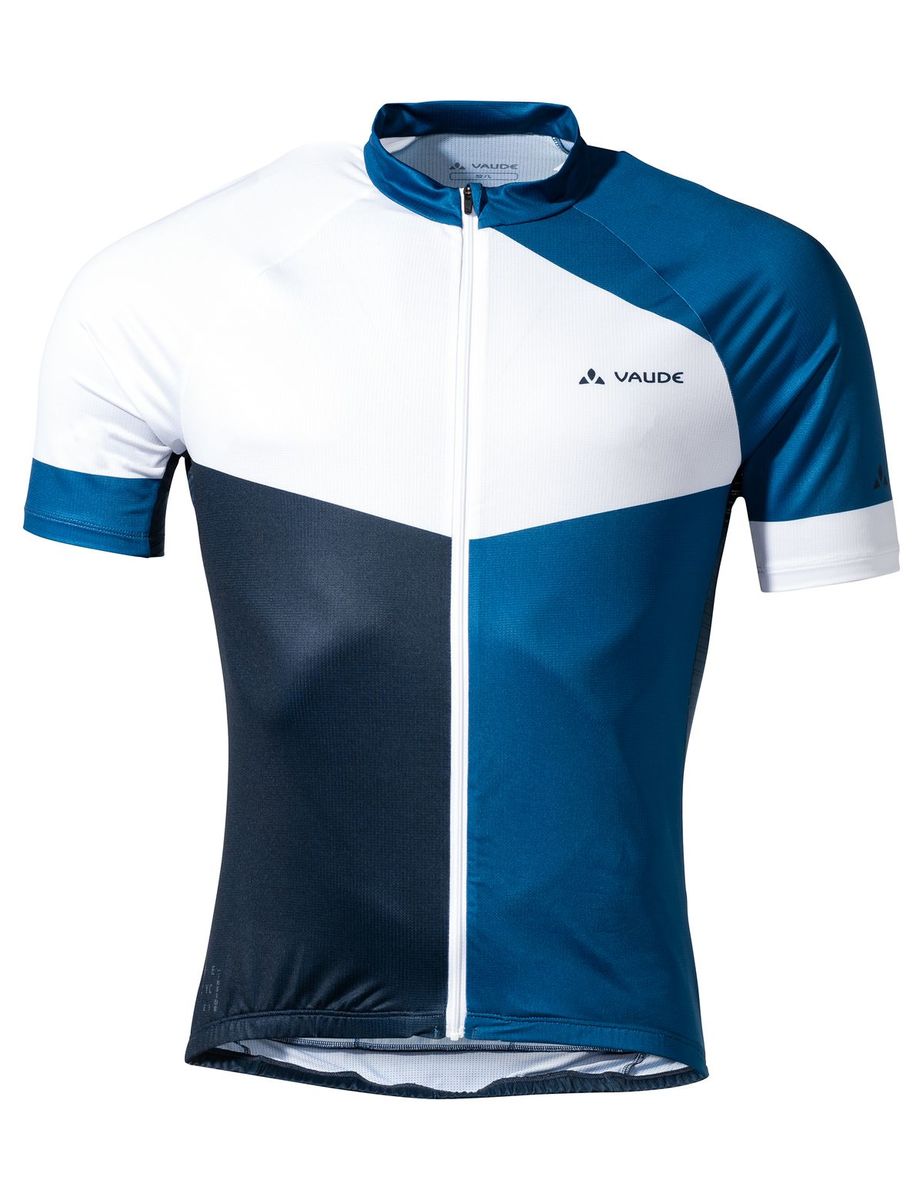Vaude Posta FZ Tricot fietsshirt korte mouwen blauw/wit heren, XL / 42665