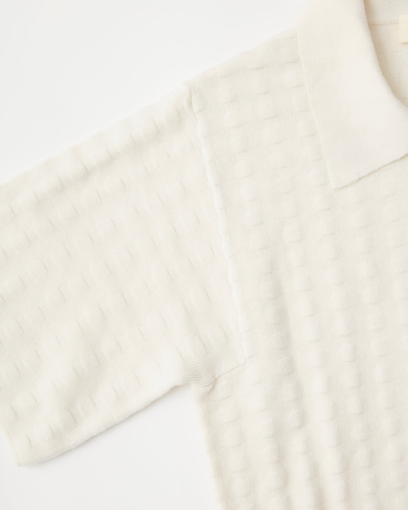 block pattern polo – W/cashmere