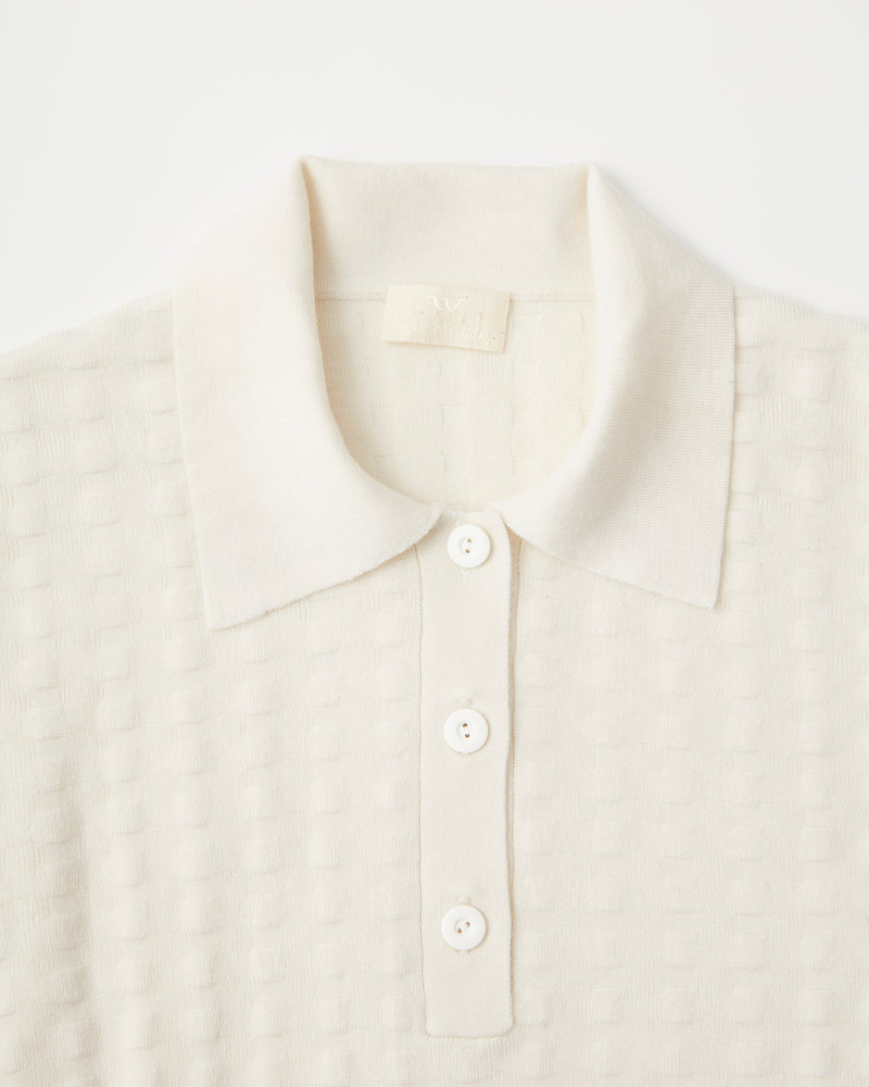 block pattern polo – W/cashmere